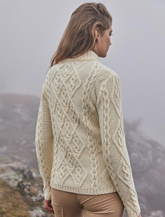 Aran Cashmere Ladies Aran Cable Knit Sweater