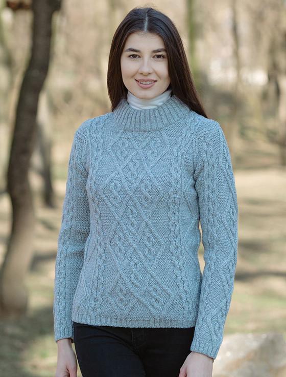 Aran Cashmere Ladies Aran Cable Knit Sweater