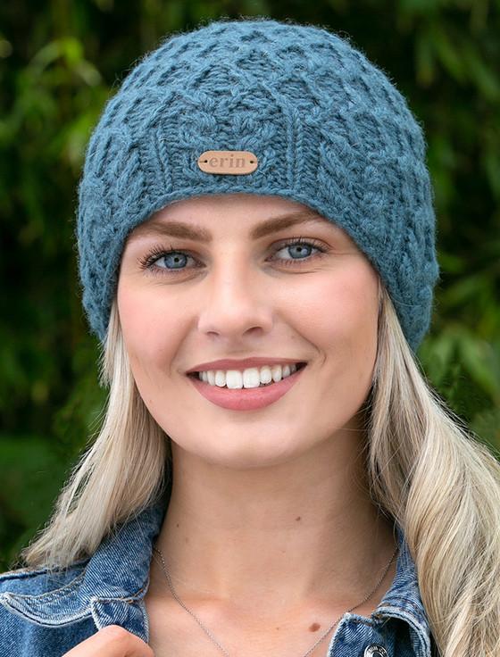 Aran Cashmere Ladies Aran Diamond Pull-on Hat