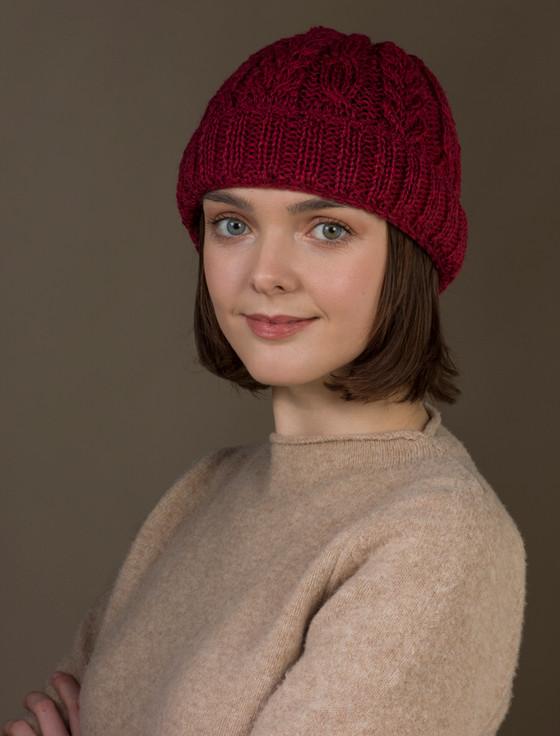 Aran Cashmere Ladies Aran Heritage Cable Wool Hat