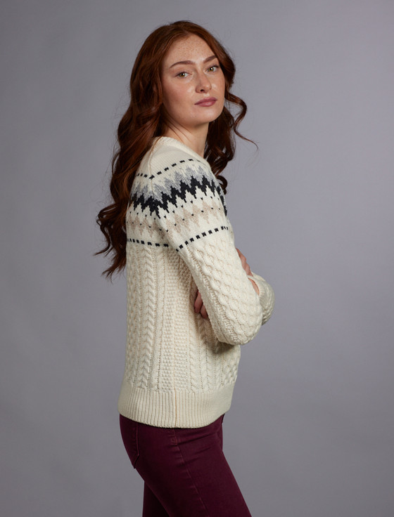 Aran Cashmere Ladies Aran Raglan Sweater