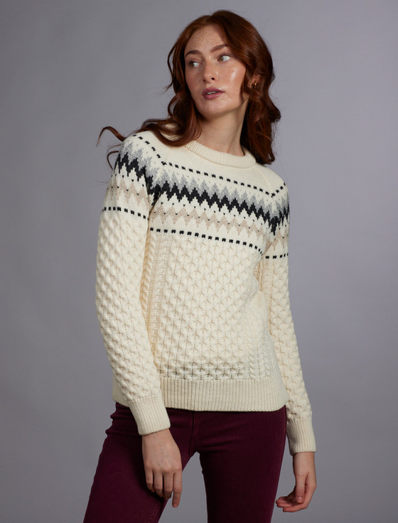aran cashmere Ladies Aran Raglan Sweater