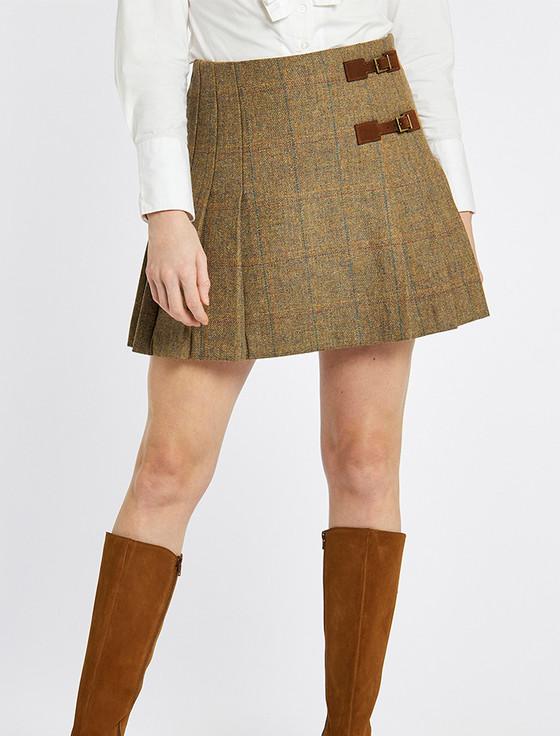 Aran Cashmere Ladies Blossom Tweed Skirt - Burren
