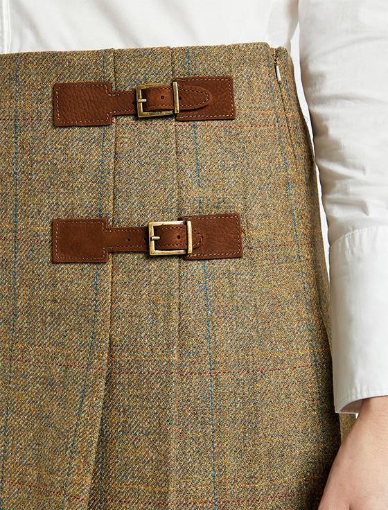 Aran Cashmere Ladies Blossom Tweed Skirt - Burren