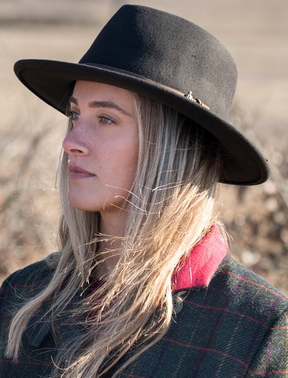 Aran Cashmere Ladies Boston Wool Felt Hat - Brown