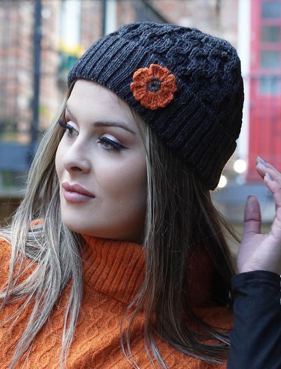 Aran Cashmere Ladies Crochet Wool Hat