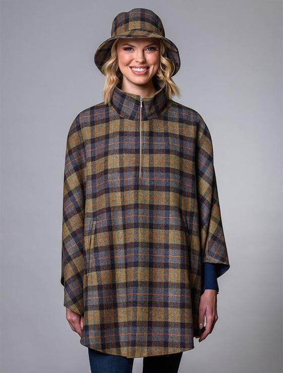 Aran Cashmere Ladies Erin Bucket Hat - Blue Mustard