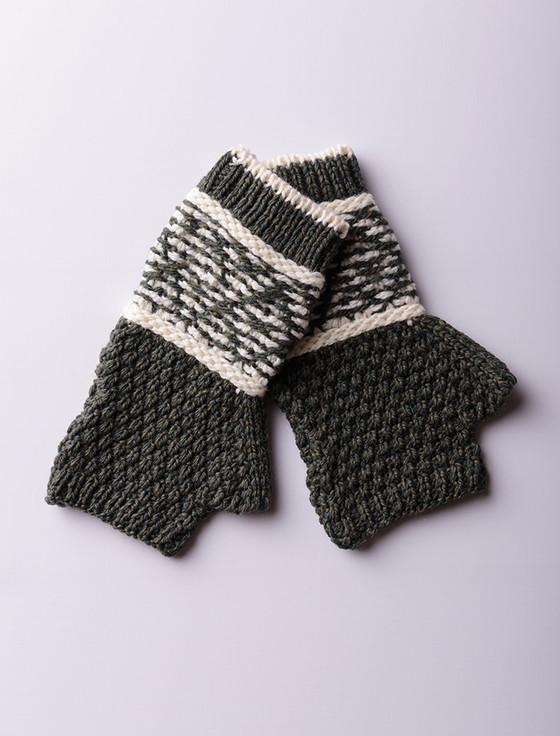 Aran Cashmere Ladies Fairisle Merino Wool Mittens