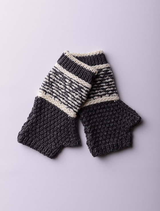 Aran Cashmere Ladies Fairisle Merino Wool Mittens