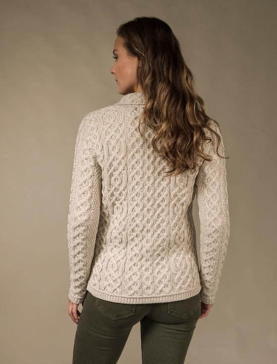 Aran Cashmere Ladies Merino Button Cardigan