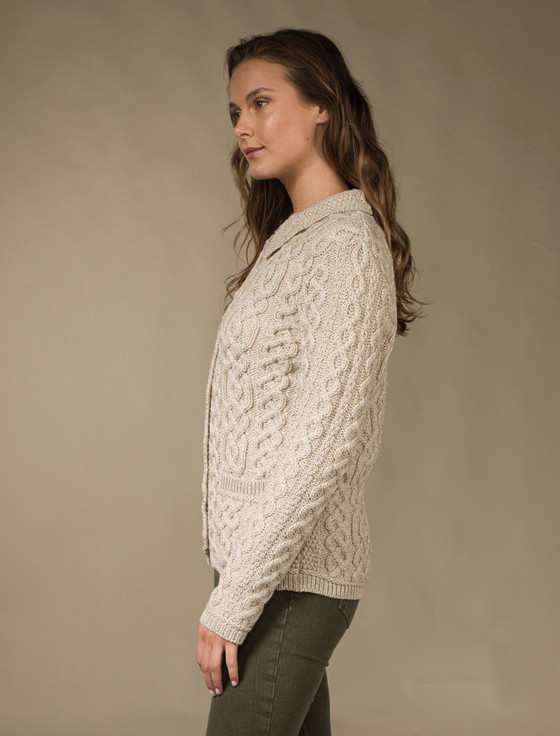 Aran Cashmere Ladies Merino Button Cardigan‎‎‎‎