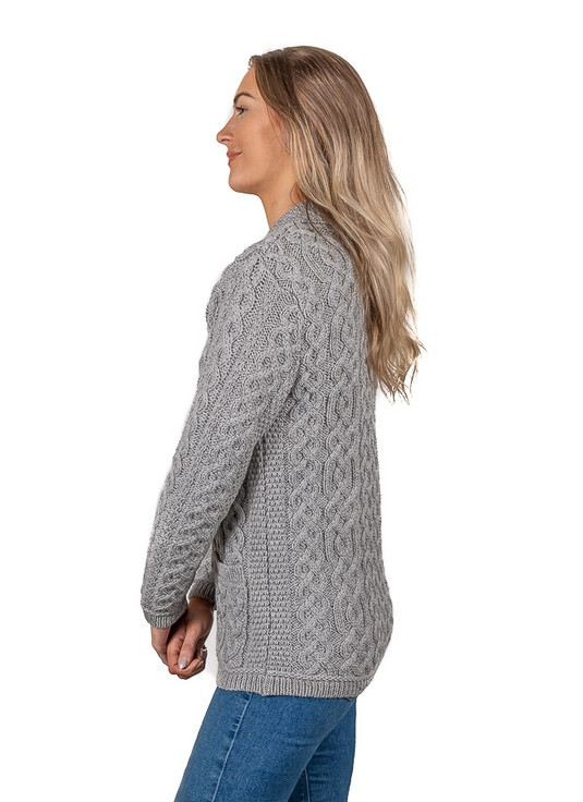 Aran Cashmere Ladies Merino Button Cardigan‎‎‎‎‎‎