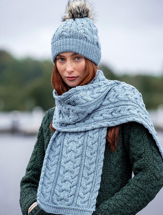 Aran Cashmere Ladies Merino Cable Hat