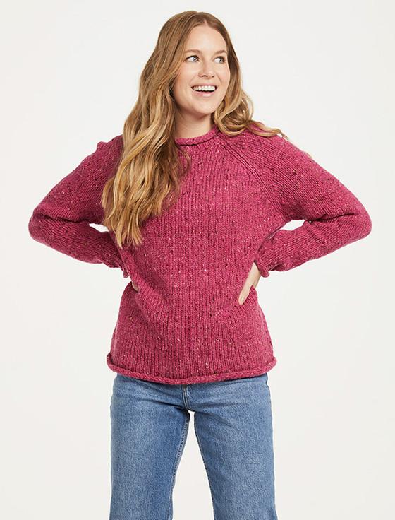 Aran Cashmere Ladies Roll Neck Wool Sweater