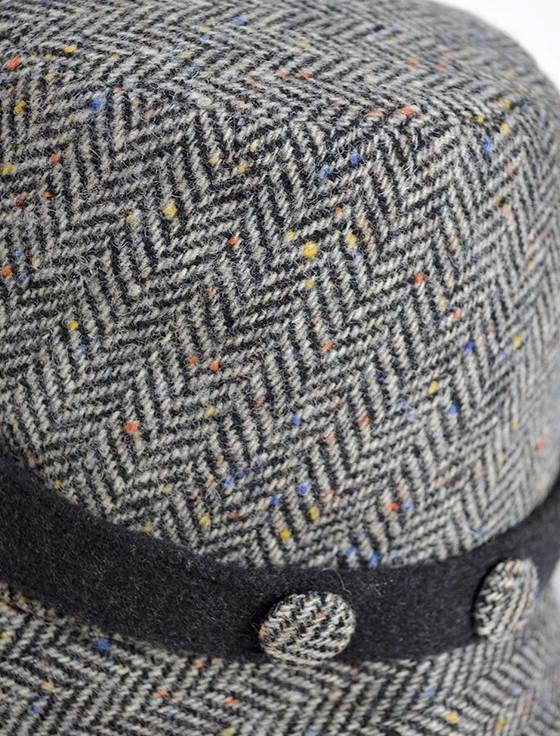 Aran Cashmere Ladies Tweed Clodagh Cap - Grey
