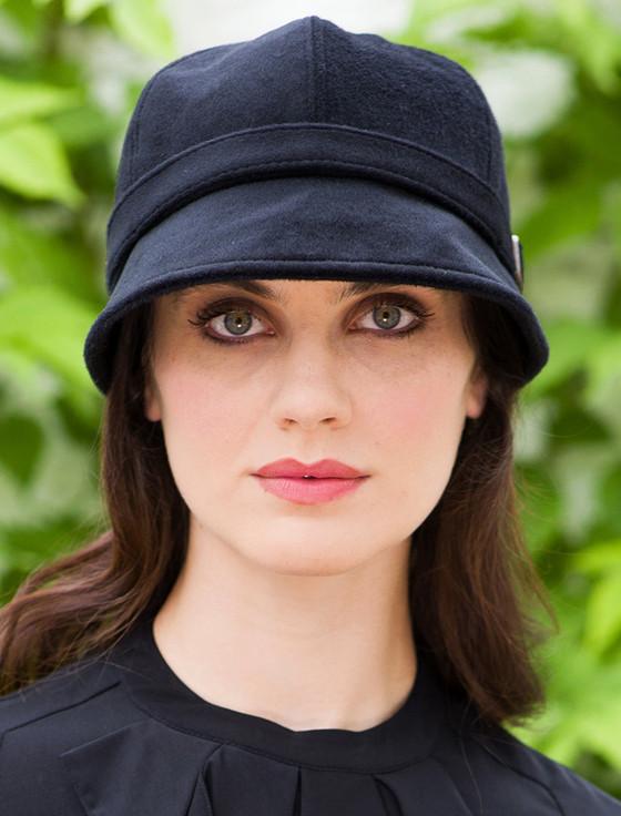 Aran Cashmere Ladies Tweed Flapper Cap - Black