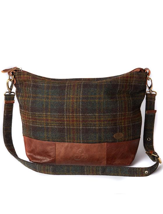 Aran Cashmere Ladies Tweed & Leather Tote Bag