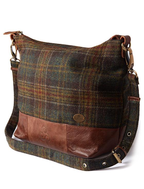Aran Cashmere Ladies Tweed & Leather Tote Bag