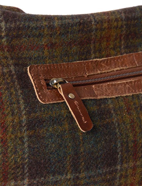 Aran Cashmere Ladies Tweed & Leather Tote Bag