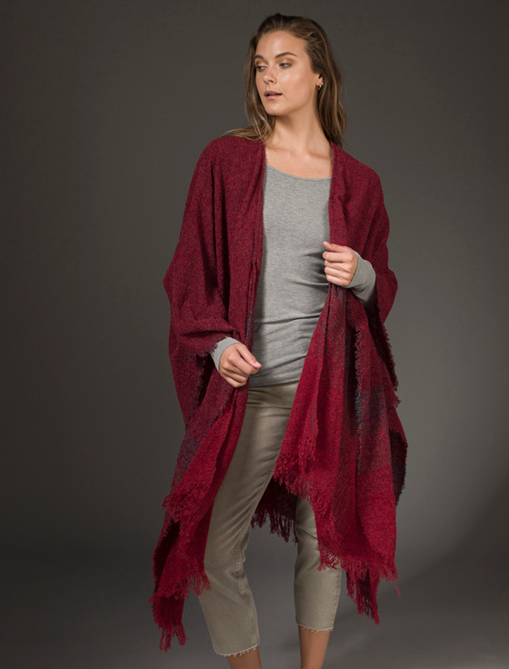 Aran Cashmere Lambswool Celtic Ruana Wrap