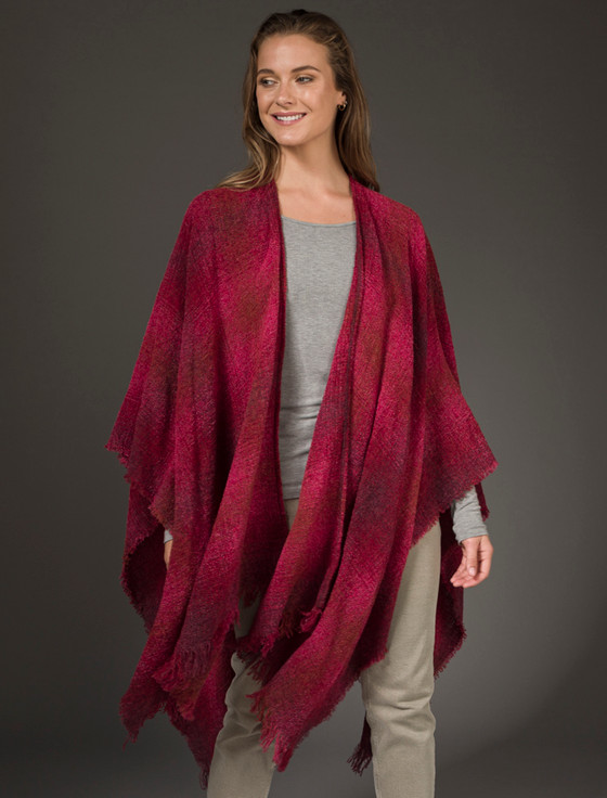 Aran Cashmere Lambswool Celtic Ruana Wrap