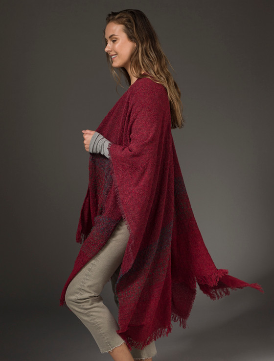 Aran Cashmere Lambswool Celtic Ruana Wrap