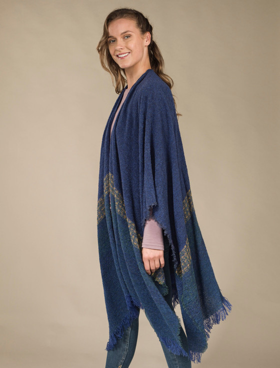 Aran Cashmere Lambswool Celtic Ruana Wrap‎‎‎‎‎‎‎‎‎‎‎‎‎‎