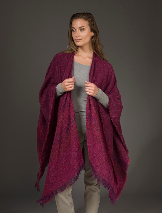 Aran Cashmere Lambswool Celtic Ruana Wrap‎‎‎‎‎‎‎‎‎‎