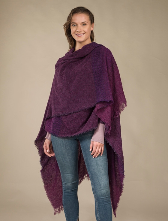 aran cashmere Lambswool Celtic Ruana Wrap