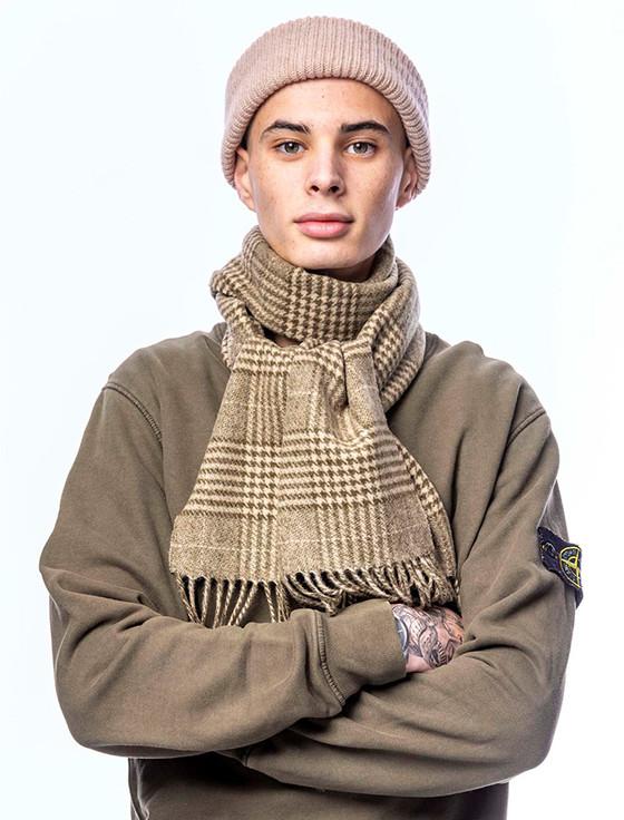 Aran Cashmere Lambswool Heritage Scarf - Green