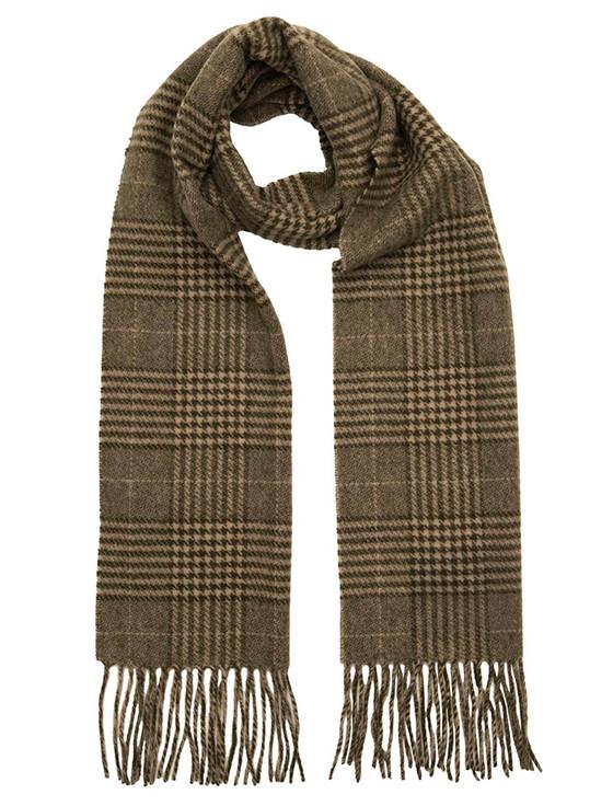 aran cashmere Lambswool Heritage Scarf - Green