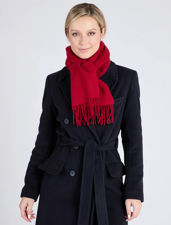 Aran Cashmere Lambswool Scarf - Dearg