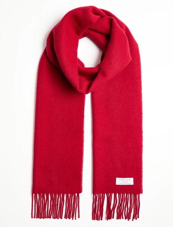 Aran Cashmere Lambswool Scarf - Dearg
