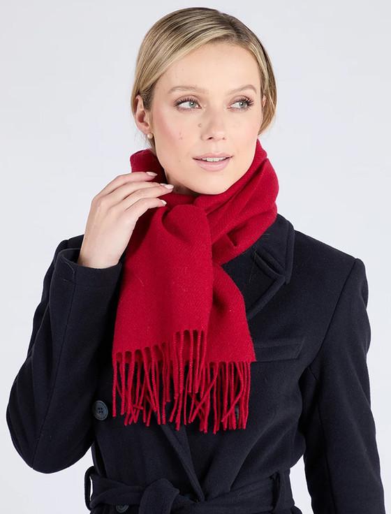 aran cashmere Lambswool Scarf - Dearg