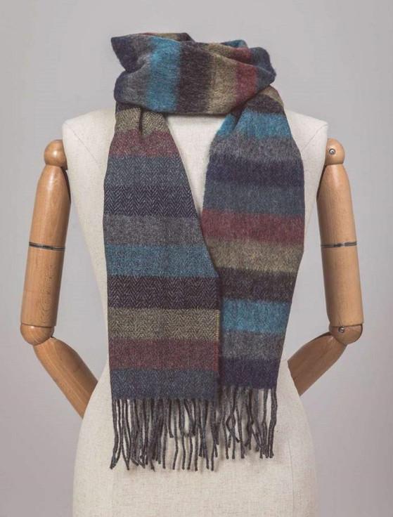 Aran Cashmere Lambswool Scarf - Donegal Stripe