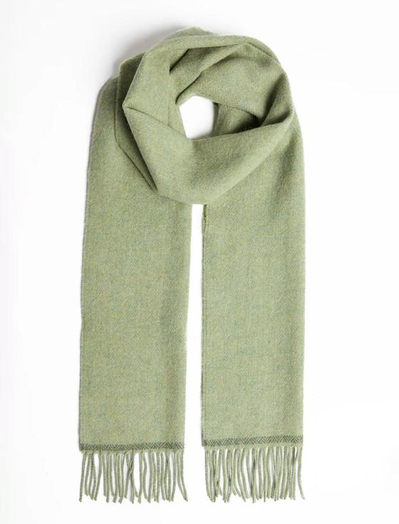 Aran Cashmere Lambswool Scarf - Green Melange