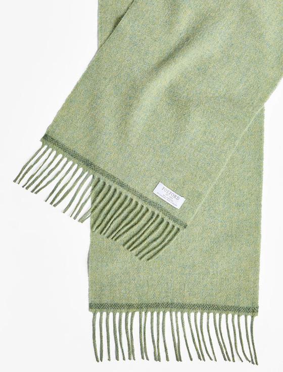 Aran Cashmere Lambswool Scarf - Green Melange
