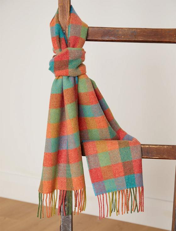 Aran Cashmere Lambswool Scarf - Multi-Colour