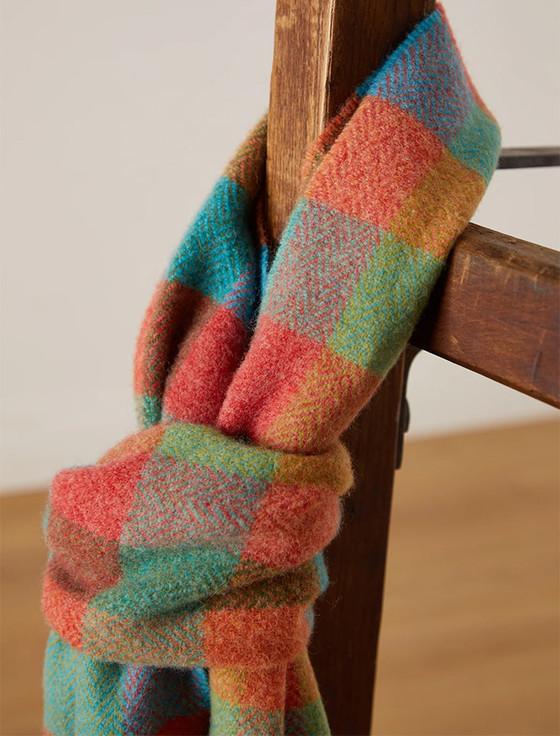 Aran Cashmere Lambswool Scarf - Multi-Colour