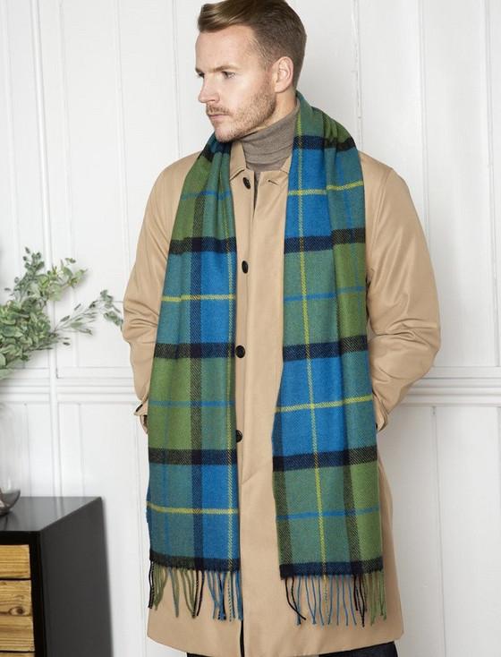 aran cashmere Lambswool Scarf - Shannon Check