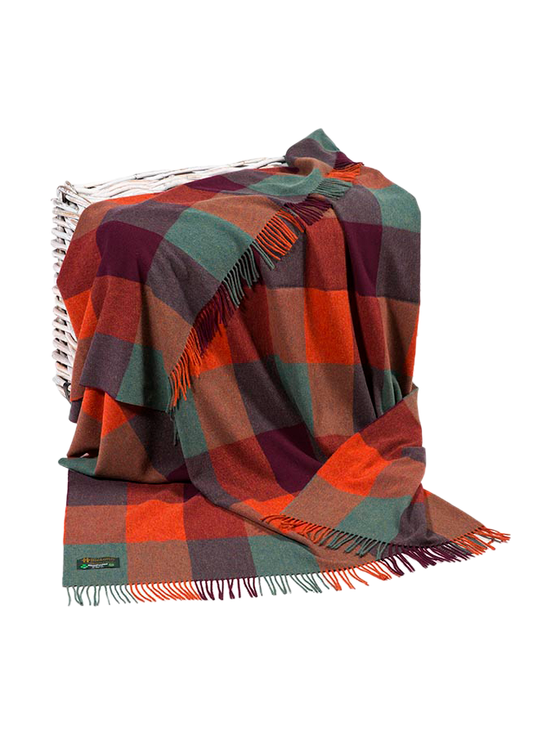 Aran Cashmere Lambswool Throw - Autumn Shades