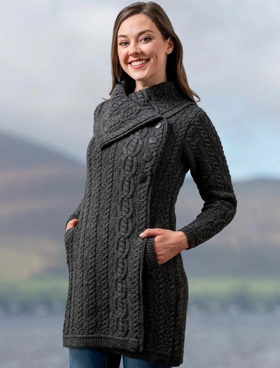 Aran Cashmere Large Coll‎ar Ara‎n Coat‎‎‎‎‎