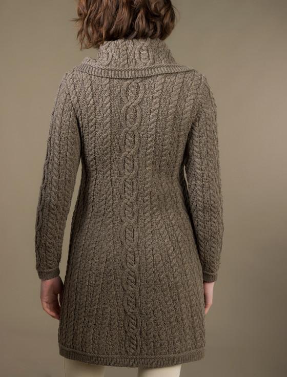 Aran Cashmere Large Colla‎r Aran Coat‎