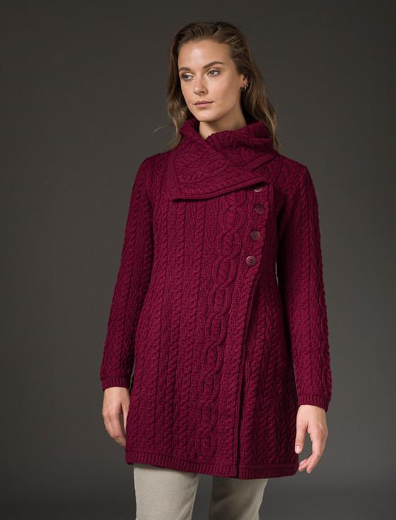 Aran Cashmere Large Collar Aran Coat