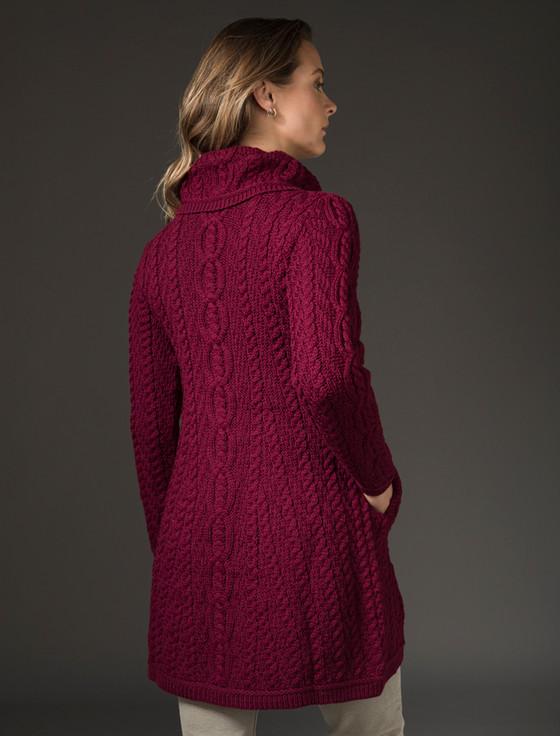 Aran Cashmere Large Collar Aran Coat