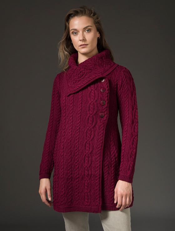 Aran Cashmere Large Collar Aran Coat‎‎‎‎‎‎