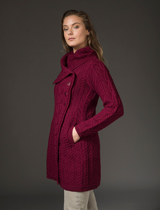 Aran Cashmere Large Collar Aran Coat‎‎‎‎‎‎