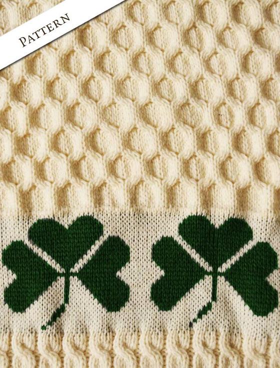 Aran Cashmere Large Merino Shamrock Throw