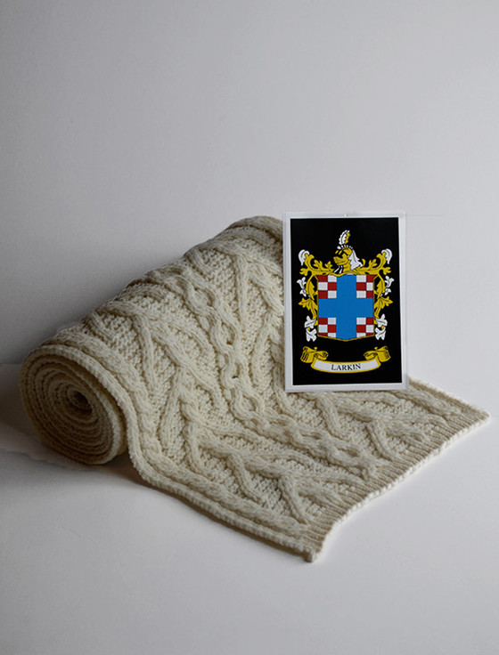 aran cashmere Larkin Clan Scarf