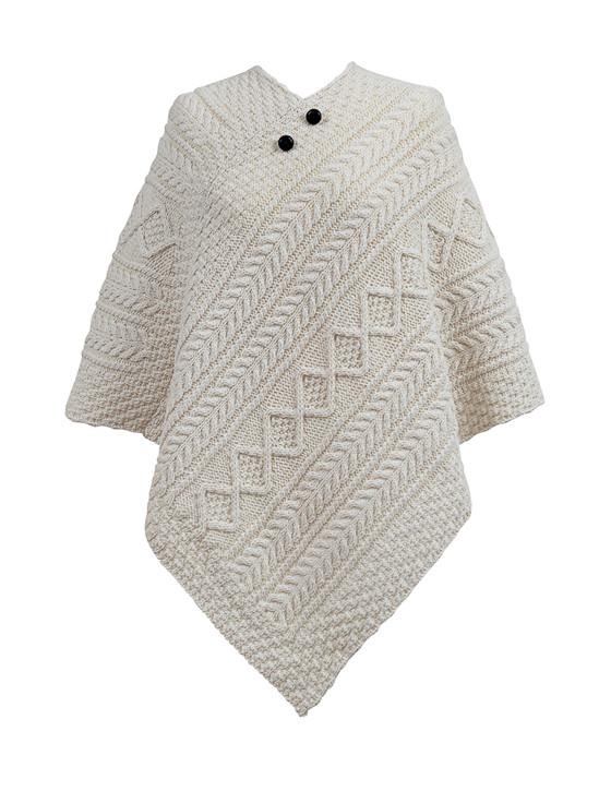 aran cashmere Long Clan Aran Poncho